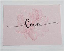 Открытка «Love», розовая, 8х6 см, 1 шт.