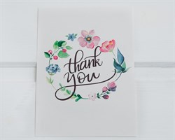 Открытка «Thank you» на белом, 7,5х10,5 см, 1 шт.