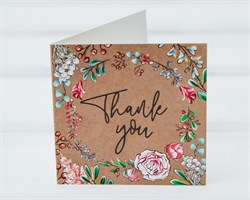 Открытка «Thank you», 7х7 см, 1 шт.