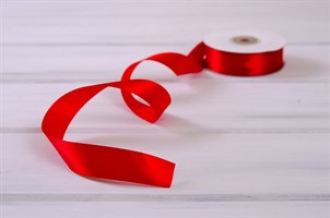 Лента атласная, 24 мм, красная, 22 м У0510020-Б22