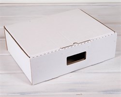 УЦЕНКА Коробка картонная с ручкой 38х29х12 см, белая У0104032-УЦ