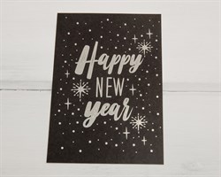 Открытка «Happy New Year», чёрная, 10х15 см, 1 шт. У1206073