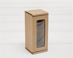 Коробка с окошком, 12х5,5х5,5 см, из плотного картона, крафт У0115025