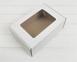 Коробка с окошком, 25х17х10 см, из плотного картона, белая У0101042