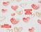 Бумага упаковочная, 50х70 см, «With love, сердечки», 1 лист У0203140 - фото 10036